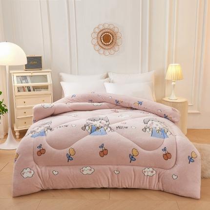 被多多 2022新款高克重双面雪花绒印花冬被 樱桃女孩