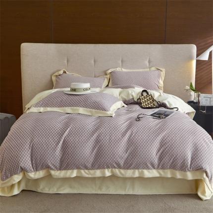 91家纺网 家纺一手货源 找家纺 （总）名品优仓 2022新款加厚雕花绒系列四件套-都市生活