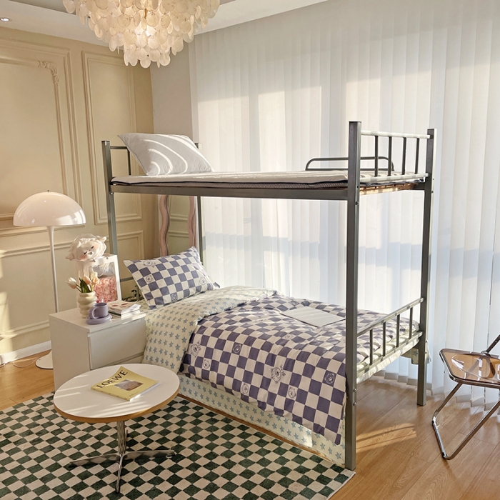 91家纺网 家纺一手货源 找家纺 千朵 2022新款正宗13372全棉学生三件套套装 笨笨熊