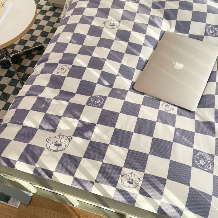 91家纺网 家纺一手货源 找家纺 千朵 2022新款正宗13372全棉学生三件套套装 笨笨熊