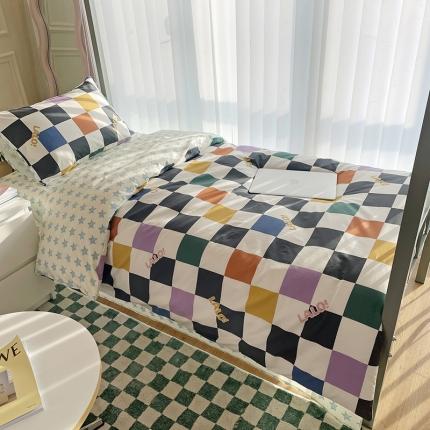 千朵 2022新款正宗13372全棉学生三件套套装 彩格