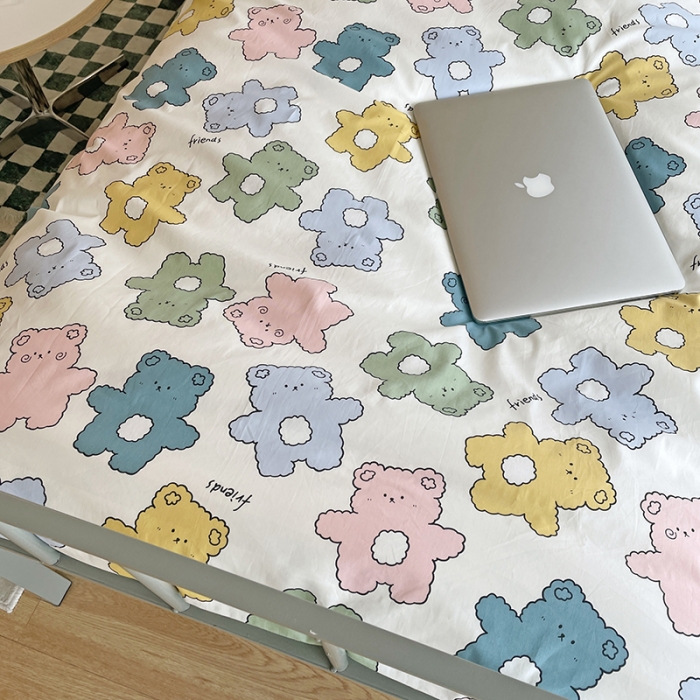 91家纺网 家纺一手货源 找家纺 千朵 2022新款正宗13372全棉学生三件套套装 米乐熊