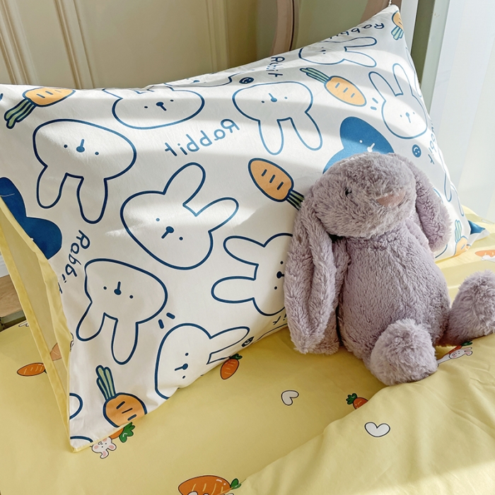 91家纺网 家纺一手货源 找家纺 千朵 2022新款正宗13372全棉学生三件套套装 皮皮兔