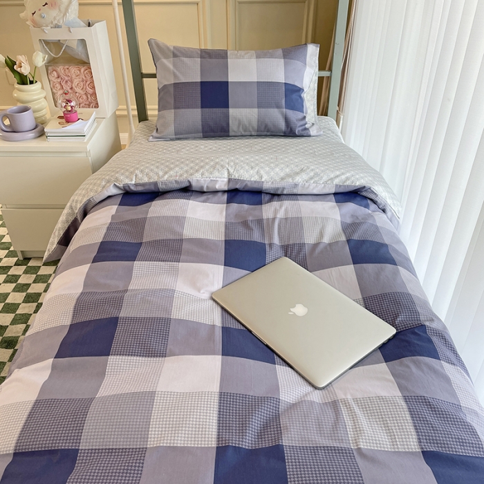 91家纺网 家纺一手货源 找家纺 千朵 2022新款正宗13372全棉学生三件套套装 塞纳清晨