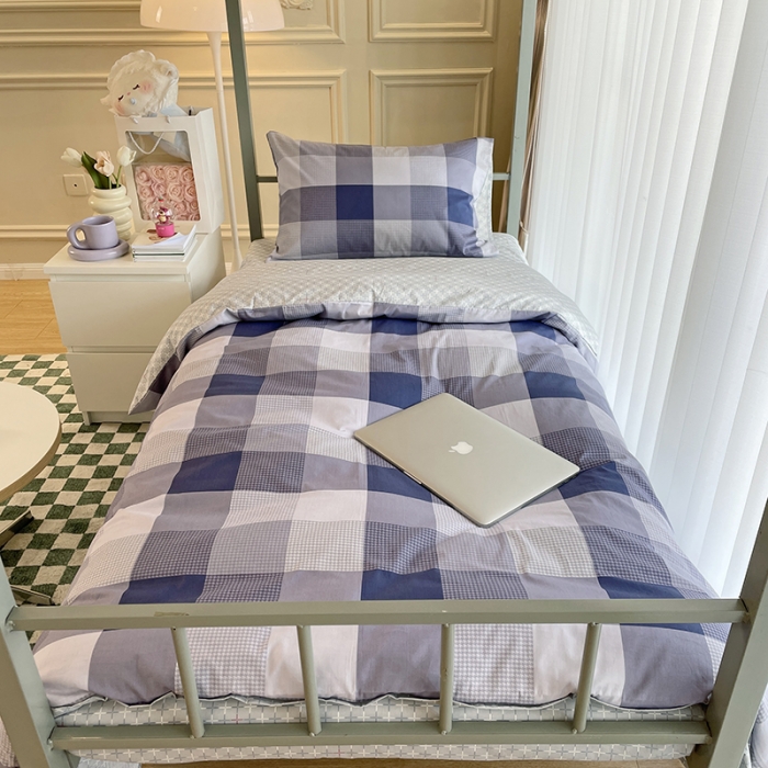 91家纺网 家纺一手货源 找家纺 千朵 2022新款正宗13372全棉学生三件套套装 塞纳清晨