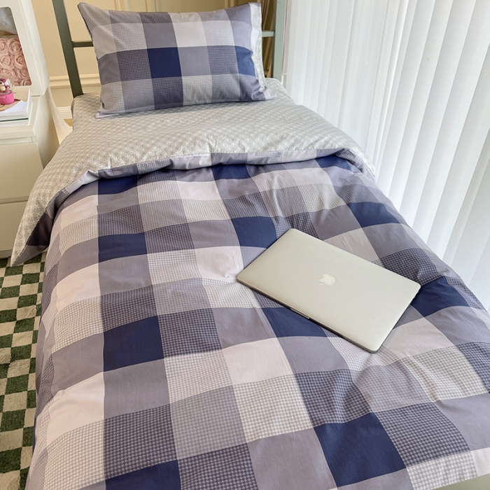 91家纺网 家纺一手货源 找家纺 千朵 2022新款正宗13372全棉学生三件套套装 塞纳清晨