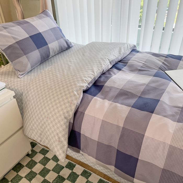 91家纺网 家纺一手货源 找家纺 千朵 2022新款正宗13372全棉学生三件套套装 塞纳清晨