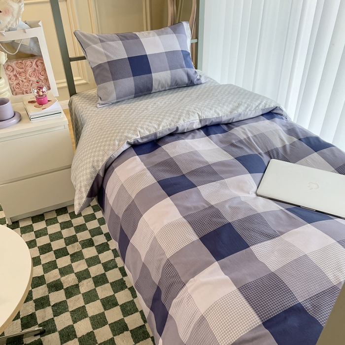 91家纺网 家纺一手货源 找家纺 千朵 2022新款正宗13372全棉学生三件套套装 塞纳清晨