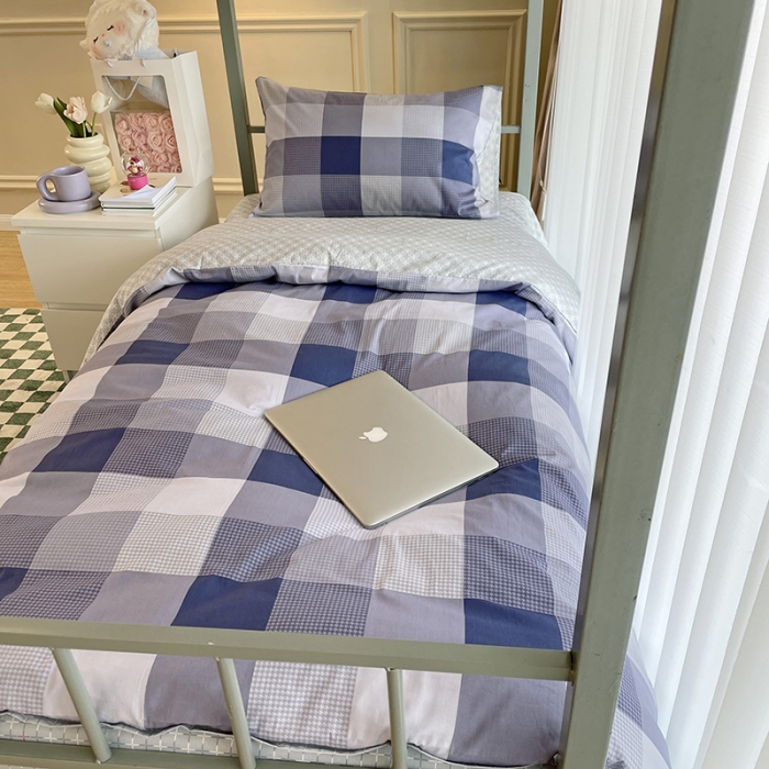 91家纺网 家纺一手货源 找家纺 千朵 2022新款正宗13372全棉学生三件套套装 塞纳清晨