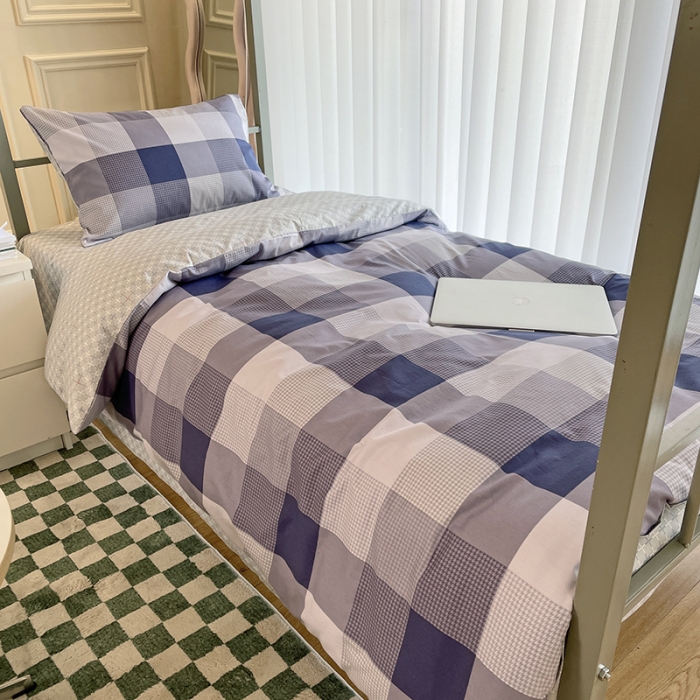 91家纺网 家纺一手货源 找家纺 千朵 2022新款正宗13372全棉学生三件套套装 塞纳清晨