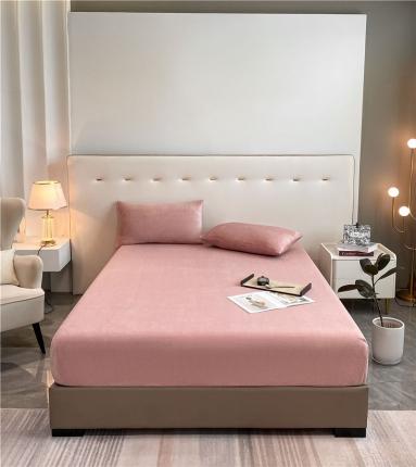 91家纺网 家纺一手货源 找家纺 （总）古吉梦 2022年新款牛奶绒纯色床笠三件套