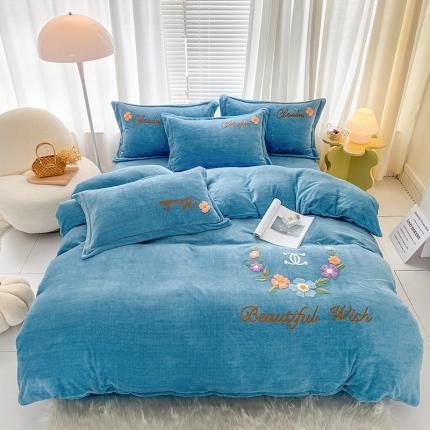 91家纺网 家纺一手货源 找家纺 （总）云锦2022新款肌理纹高克重200克牛奶绒毛巾绣四件套