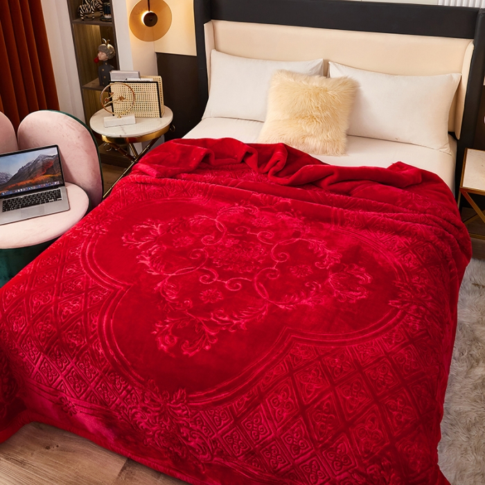 91家纺网 家纺一手货源 找家纺 （总）新款压花毛毯毯子