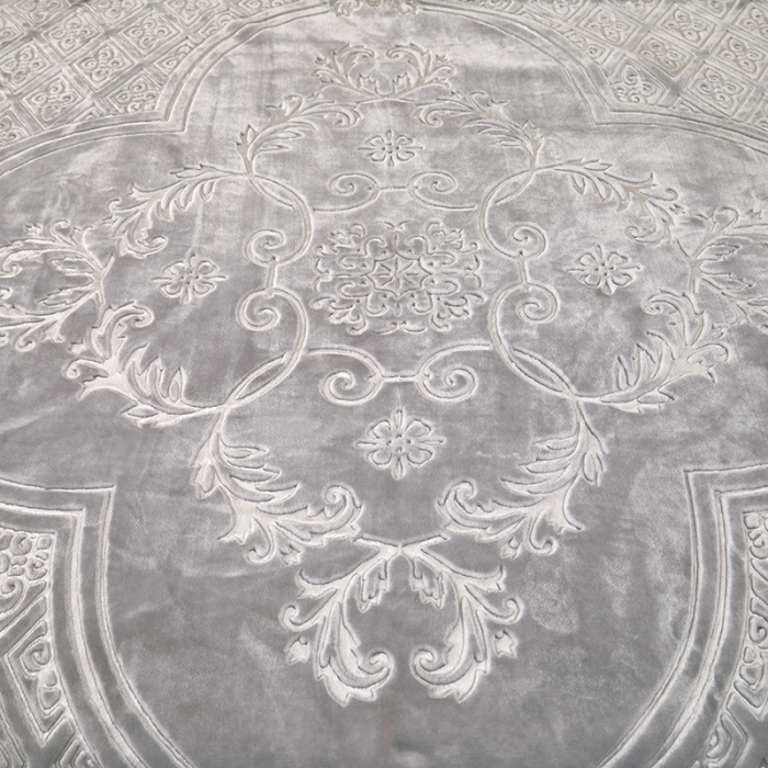 91家纺网 家纺一手货源 找家纺 新款压花毛毯毯子 CC-623 压花毯(浅灰)