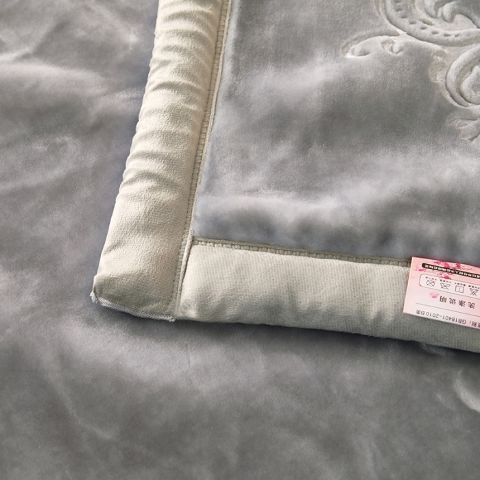 91家纺网 家纺一手货源 找家纺 新款压花毛毯毯子 CC-623 压花毯(浅灰)