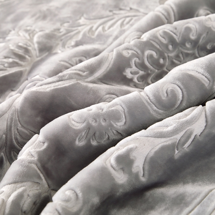 91家纺网 家纺一手货源 找家纺 新款压花毛毯毯子 CC-623 压花毯(浅灰)