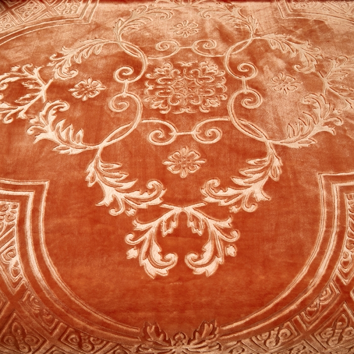 91家纺网 家纺一手货源 找家纺 新款压花毛毯毯子 CC-623 压花毯(油棕)