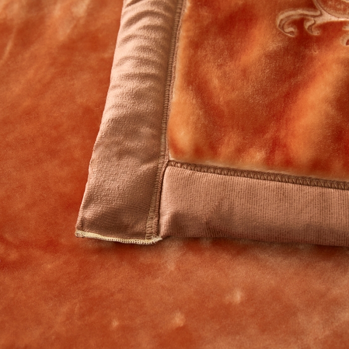 91家纺网 家纺一手货源 找家纺 新款压花毛毯毯子 CC-623 压花毯(油棕)