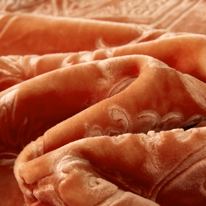 91家纺网 家纺一手货源 找家纺 新款压花毛毯毯子 CC-623 压花毯(油棕)