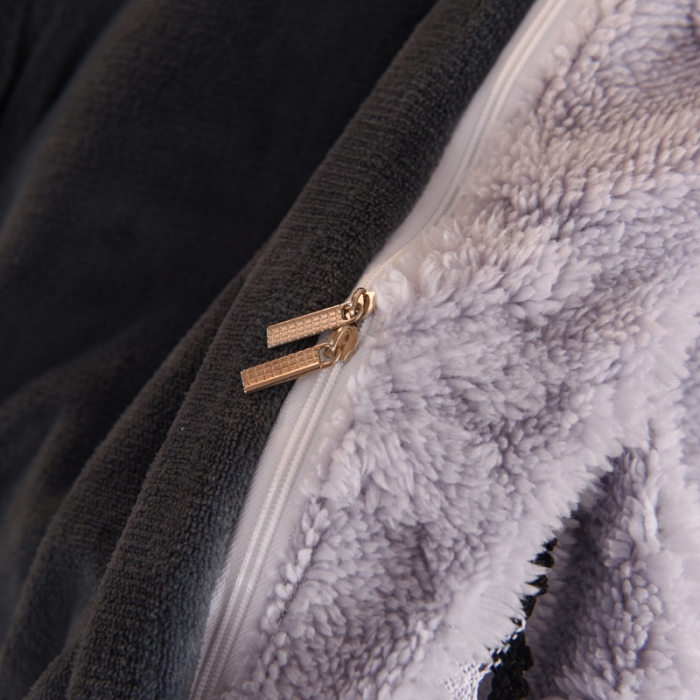 91家纺网 家纺一手货源 找家纺 绒兔兔 2022新款秋冬舒棉绒韩版床裙床单四件套 香芋紫