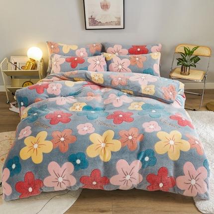 91家纺网 家纺一手货源 找家纺 被多多 2022新款雪花绒印花被套 蔓蔓花舞