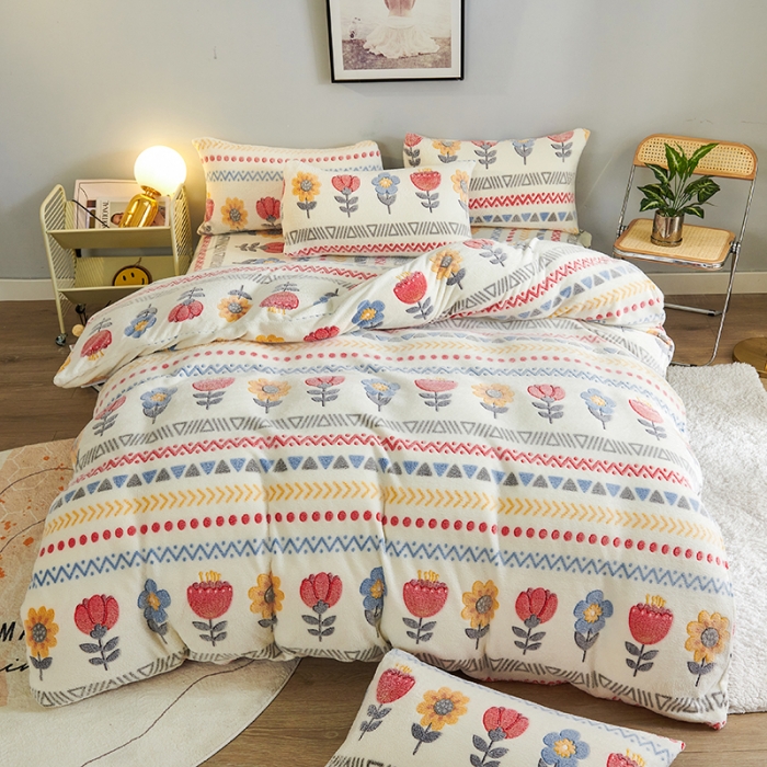 91家纺网 家纺一手货源 找家纺 被多多 2022新款雪花绒印花被套 波西米亚