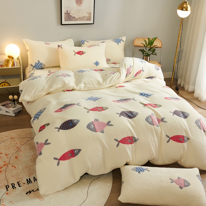 91家纺网 家纺一手货源 找家纺 被多多 2022新款雪花绒印花被套 海底世界