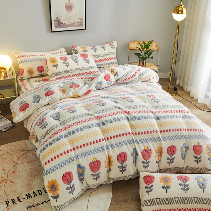 91家纺网 家纺一手货源 找家纺 被多多 2022新款雪花绒印花被套 波西米亚