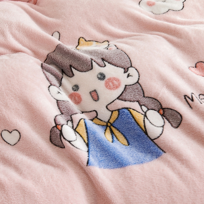 91家纺网 家纺一手货源 找家纺 被多多 2022新款雪花绒印花被套 樱桃女孩