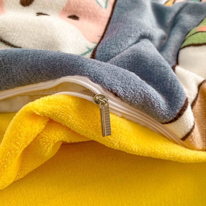 91家纺网 家纺一手货源 找家纺 西引力 2022小清新牛奶绒四件套法莱绒单被套直播 加油少年