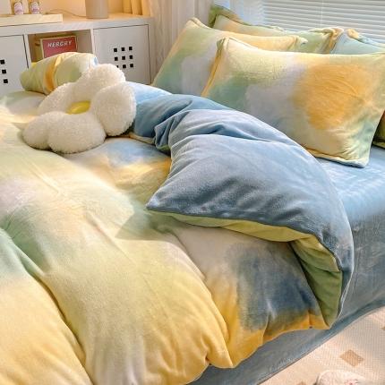 91家纺网 家纺一手货源 找家纺 （总）百寐 2021新款牛奶绒印花四件套