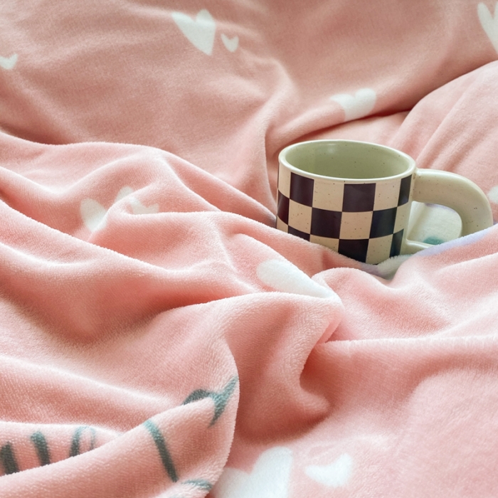 91家纺网 家纺一手货源 找家纺 西引力 2022新加厚印花小清新牛奶绒四件套法莱绒单被套直播 郁金香