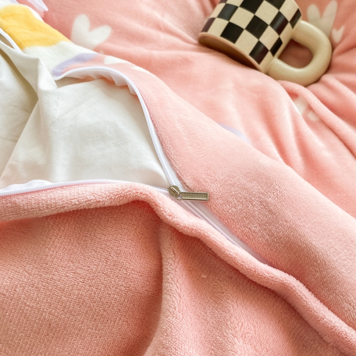 91家纺网 家纺一手货源 找家纺 西引力 2022新加厚印花小清新牛奶绒四件套法莱绒单被套直播 郁金香