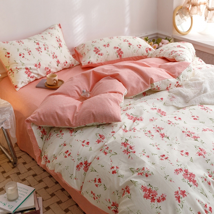 91家纺网 家纺一手货源 找家纺 （总）沐棉 2022新款全棉13370印花四件套直播爆款