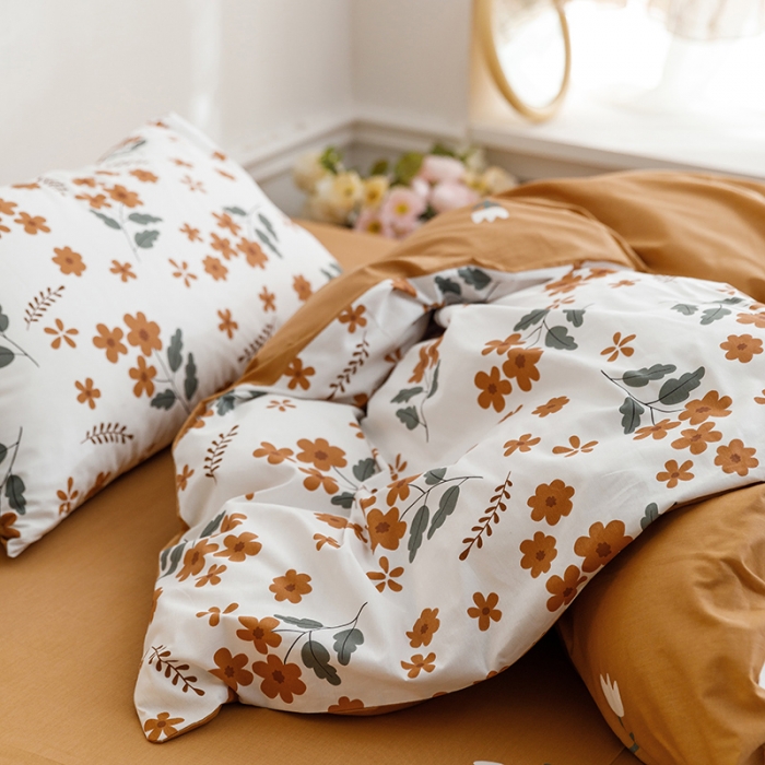 91家纺网 家纺一手货源 找家纺 沐棉 2022新款全棉13370印花四件套直播爆款 暗香