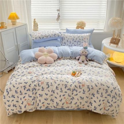 91家纺网 家纺一手货源 找家纺 （总）古吉梦 2022年新款牛奶绒印花四件套