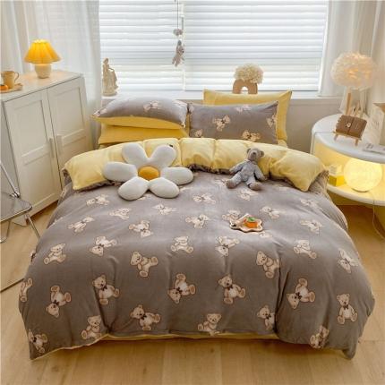 91家纺网 家纺一手货源 找家纺 （总）古吉梦 2022年新款牛奶绒印花四件套