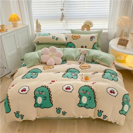 91家纺网 家纺一手货源 找家纺 （总）古吉梦 2022年新款牛奶绒印花四件套