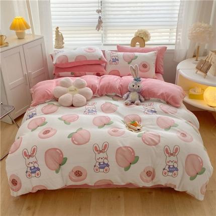 91家纺网 家纺一手货源 找家纺 （总）古吉梦 2022年新款牛奶绒印花四件套