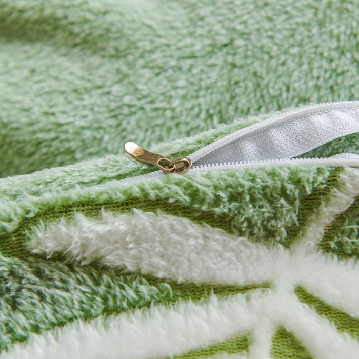 91家纺网 家纺一手货源 找家纺 被多多 2022新款雪花绒印花四件套 牛油果