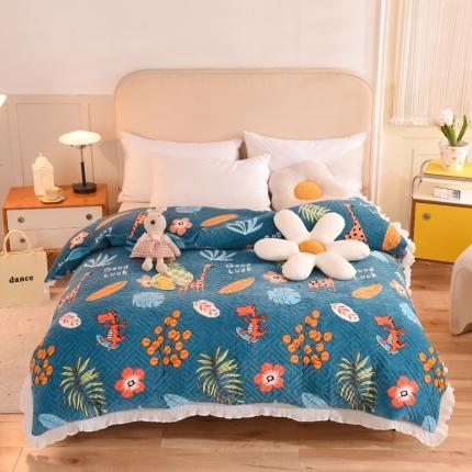 91家纺网 家纺一手货源 找家纺 （总）2025新款印花夹棉牛奶绒单品四件套 单品被套可定制任何尺寸