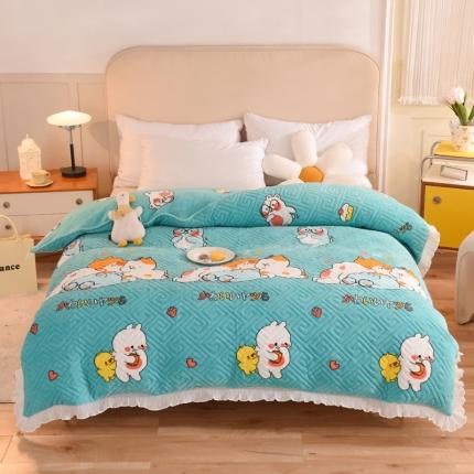 91家纺网 家纺一手货源 找家纺 （总）2025新款印花夹棉牛奶绒单品四件套 单品被套可定制任何尺寸