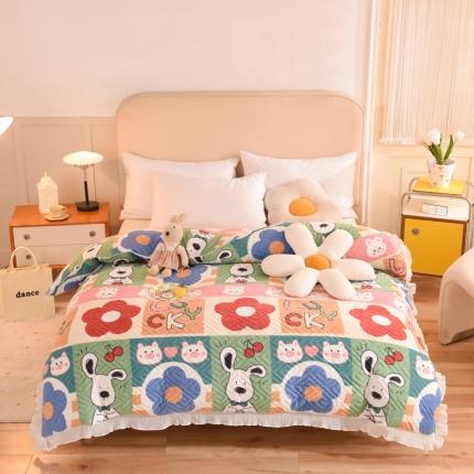 91家纺网 家纺一手货源 找家纺 （总）2025新款印花夹棉牛奶绒单品四件套 单品被套可定制任何尺寸