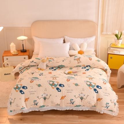 91家纺网 家纺一手货源 找家纺 （总）2025新款印花夹棉牛奶绒单品四件套 单品被套可定制任何尺寸