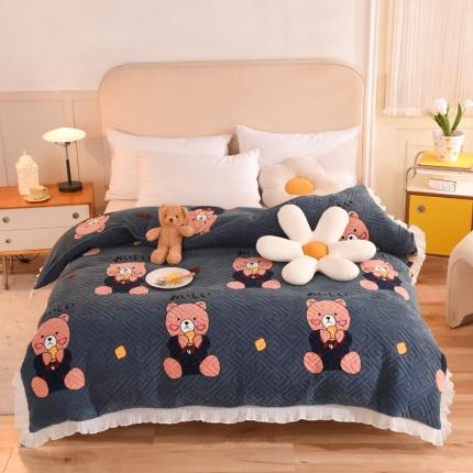 91家纺网 家纺一手货源 找家纺 （总）2025新款印花夹棉牛奶绒单品四件套 单品被套可定制任何尺寸