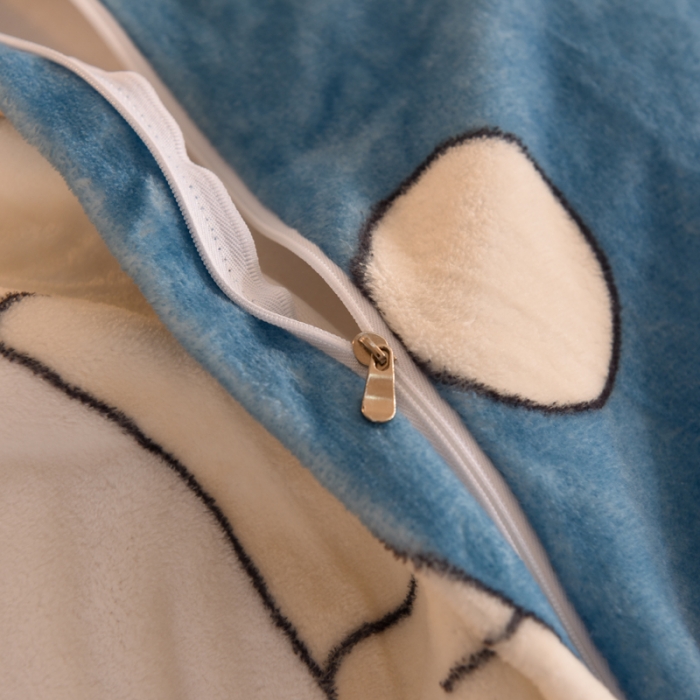 91家纺网 家纺一手货源 找家纺 2025新款牛奶绒印花夹棉花边 单品被套 泡泡公主