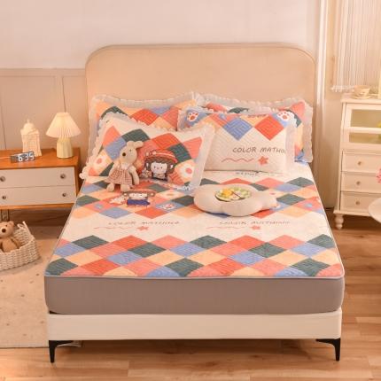 91家纺网 家纺一手货源 找家纺 总甜之梦2025牛奶绒印花夹棉床笠可定制任何尺寸可接异型缺角