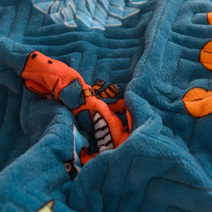 91家纺网 家纺一手货源 找家纺 （总）2025新款牛奶绒印花夹棉花边 单品床盖可定制任何尺寸