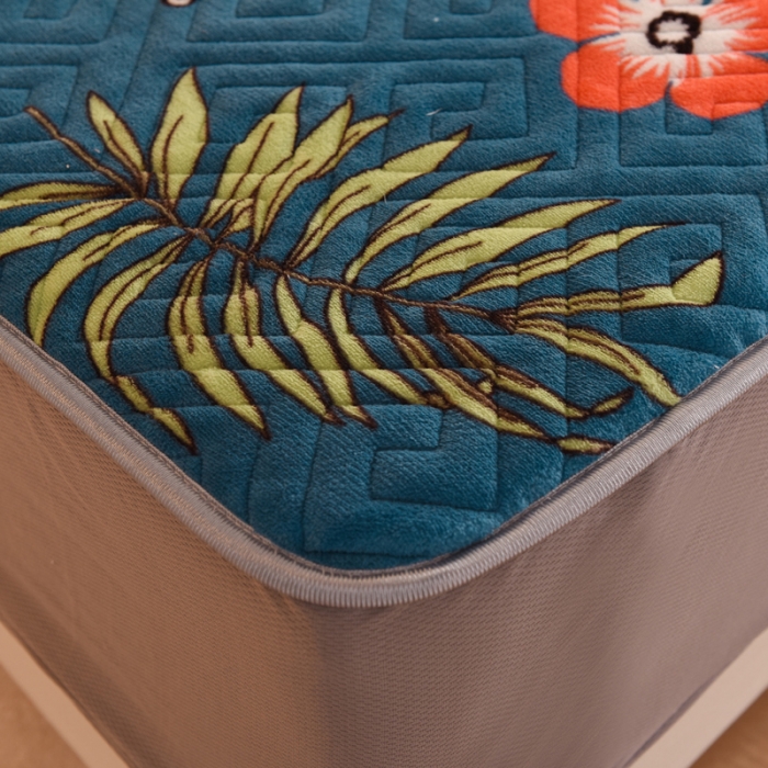 91家纺网 家纺一手货源 找家纺 总甜之梦2025牛奶绒印花夹棉床笠可定制任何尺寸可接异型缺角