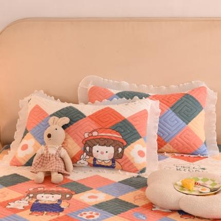 91家纺网 家纺一手货源 找家纺 （总）甜之梦 2025新款牛奶绒印花夹棉花边系列单品枕套